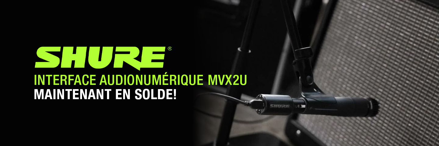 Obtenez 20 $ de rabais � l�achat d�une interface audionum�rique Shure MVX2U